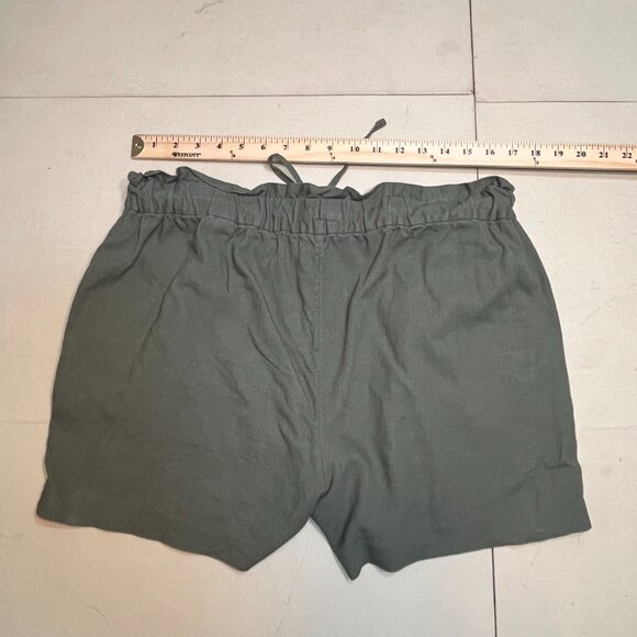 Banana Republic Linen Paperbag Shorts Olive Green - Picture 1 of 8
